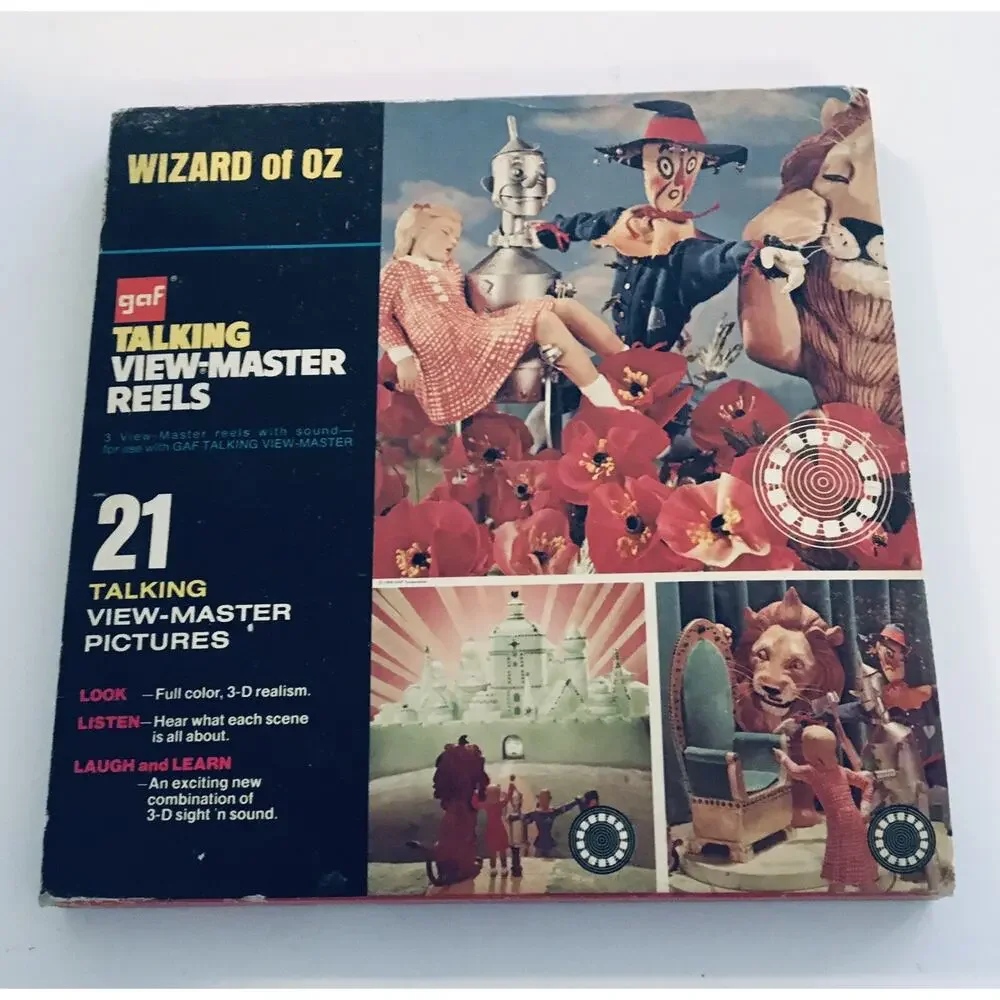 Vtg Talking View-Master Wizard Of Oz 3 Reel Set *21 Pictures* Works W/Demo Reel